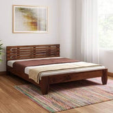 ONIJA Queen Size Sheesham Wood Bed for Bedroom | Sheesham Wood Bed | Solid Wood Bed | Bed for Home | Bed Without Storage|